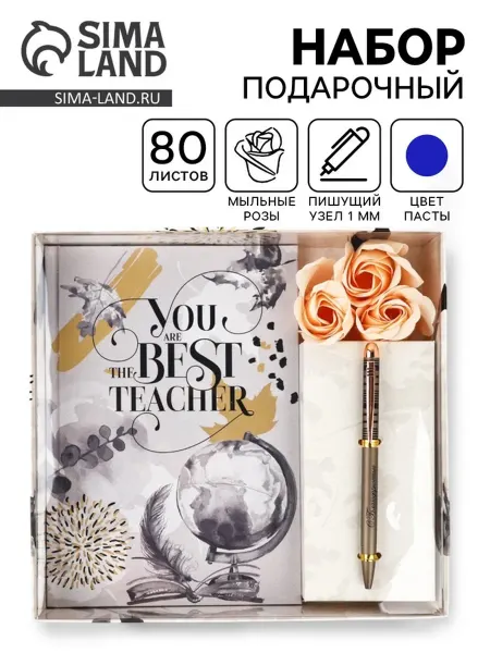 Нет бренда Подарочный набор для учителя с ежедневником и ручкой