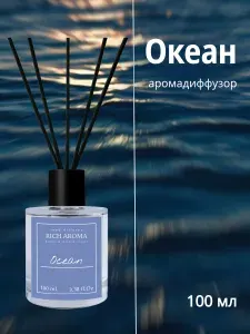RICH AROMA Диффузор для дома с палочками Океан, 100 мл