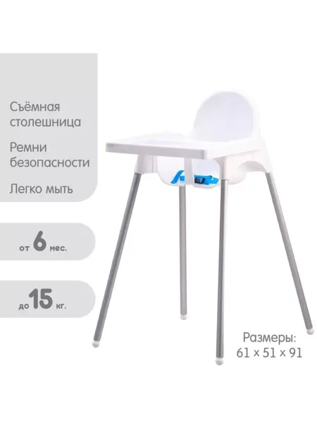 АЛЬТЕРНАТИВА Белый пластиковый стульчик для кормления