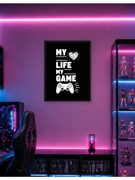 Postersbase Арт-постер Моя жизнь Моя игра Геймерский дизайн 50x70