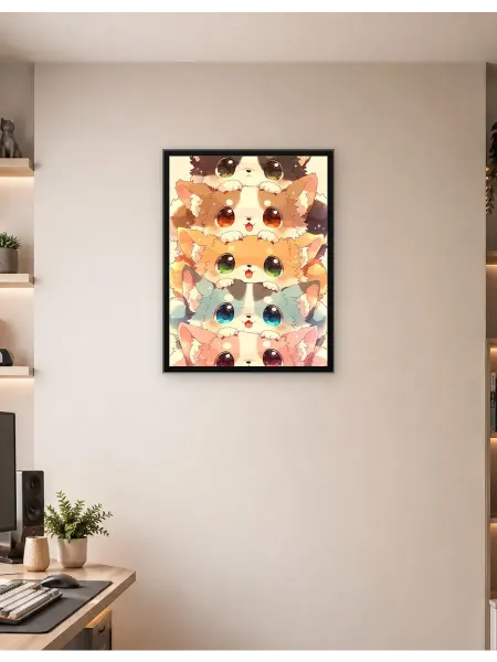 Postersbase Постер на стену Стопка милых анимэ-щенков 50x70