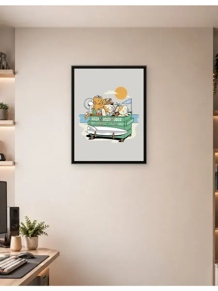 Postersbase Декор для интерьера Кот-путешественник 50x70