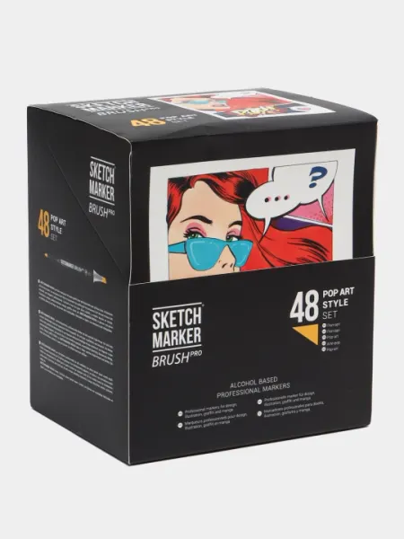 Набор маркеров Sketchmarker Brush Pop Art style, 48 штук, поп-арт