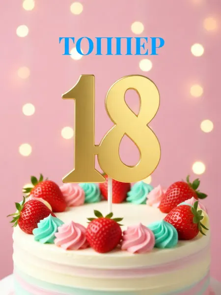 Топпер для торта "Цифра 18"