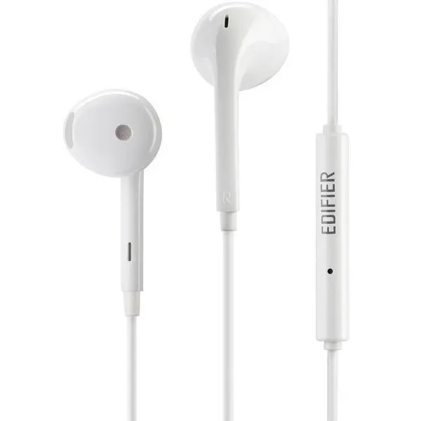 Наушники вкладыши с микрофоном Edifier P180 Plus мобильная гарнитура, белая