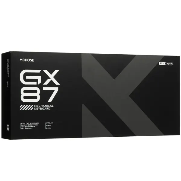 Клавиатура проводная + беспроводная MCHOSE GX87 Lite, белый, зеленый, серый