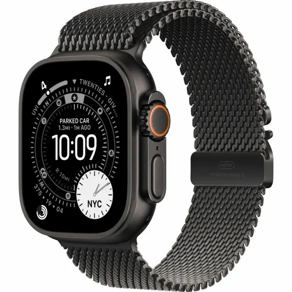 Умные часы Apple Watch Ultra 3 49 мм, черный титан, GPS + Cellular, Milanese Loop, L