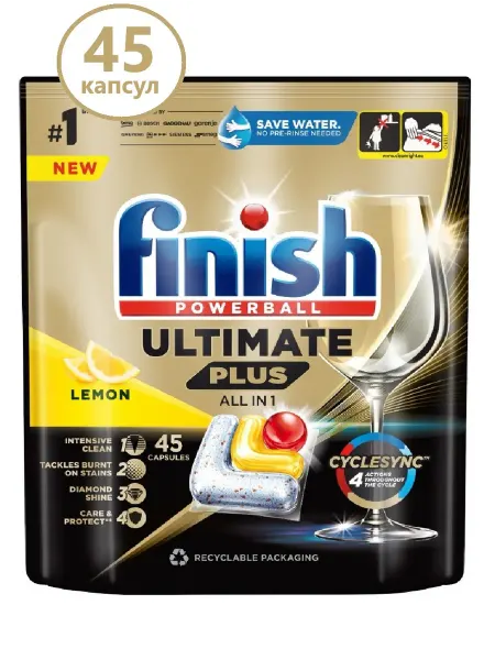 Finish Капсулы для посудомоечной машины ULTIMATE PLUS 45 шт Лимон