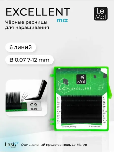 Le Mat Le Maitre ресницы Excellent 6 линий C+ 0.07 7-12 мм