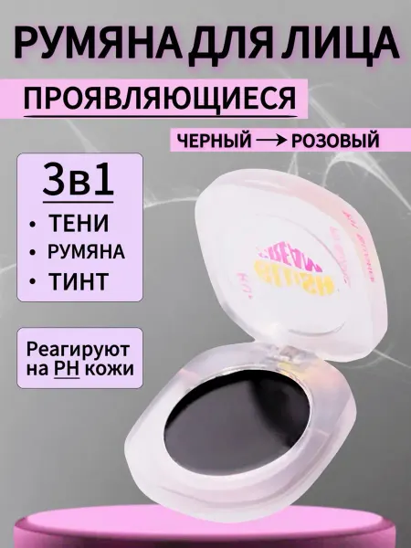 RuA Румяна тинт тени меняющие цвет проявляющиеся черно розовые