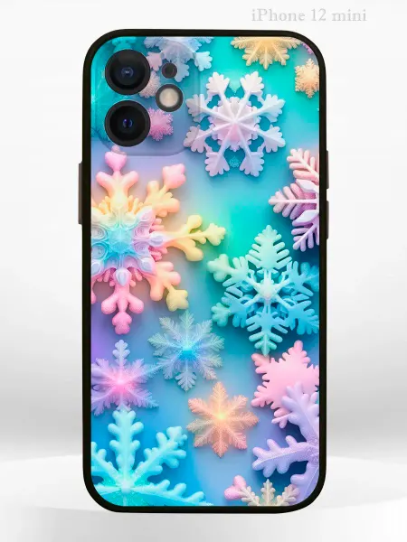 PRINTberries Чехол на iPHONE 12 mini с принтом новогодний snowflakes
