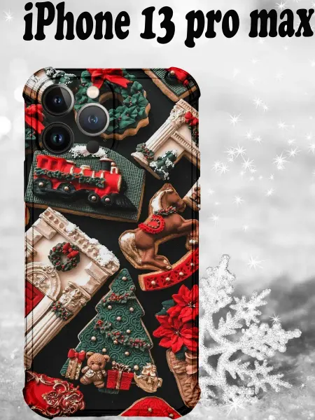 CaseShop_Ka чехол на iphone 13 pro max с елочными игрушками