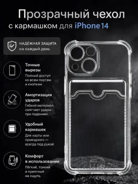 Анита акс прозрачный чехол на iphone 14 с картой