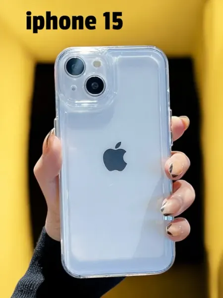ND CASE Чехол на iPhone 15 прозрачный силиконовый квадратные грани