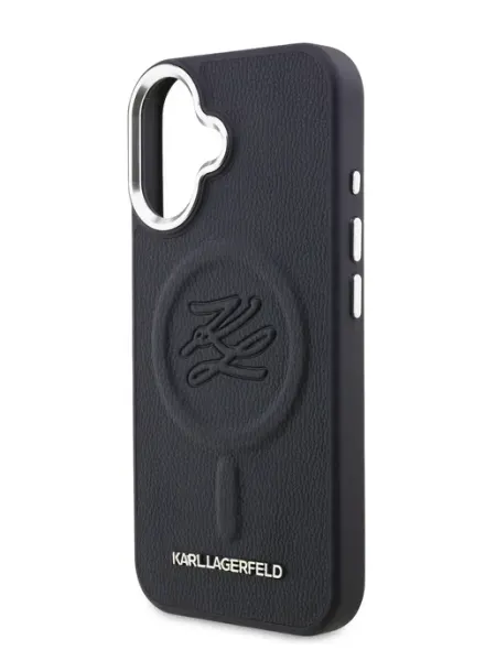 Karl Lagerfeld Чехол на iPhone 16 из экокожи, MagSafe, с тиснением