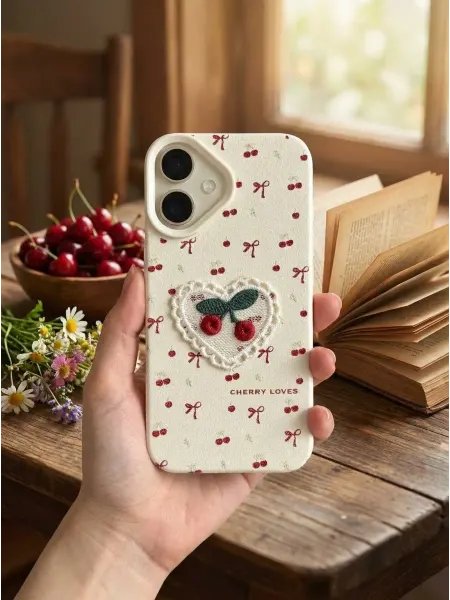 CaseLove Чехол на iPhone 17 с принтом бант и вишня