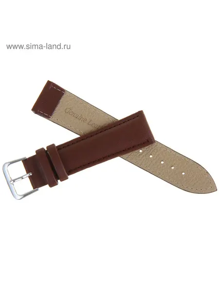 Со скидкой Ремешок для часов, 20 мм, экокожа, l=20 см, коричневый