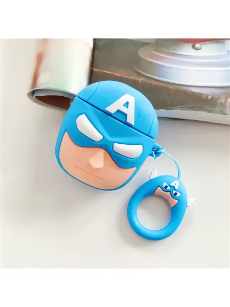 Чехол для наушников AirPods 1 2 Капитан Америка
