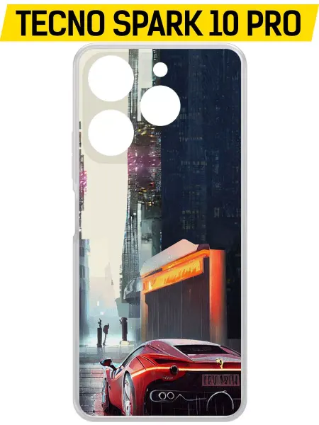 Krutoff Чехол-накладка Clear Case Сити для TECNO Spark 10 Pro