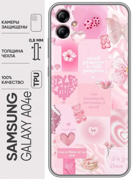 Trendmall Чехол на Samsung Galaxy A04e сердечки для девочки