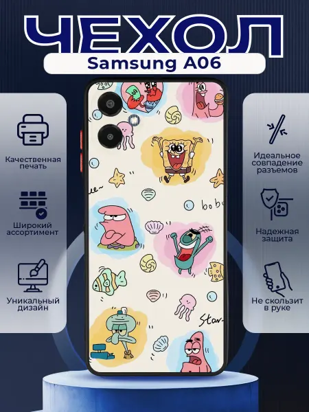 PRINTberries Матовый чехол на SAMSUNG A06 спанч боб