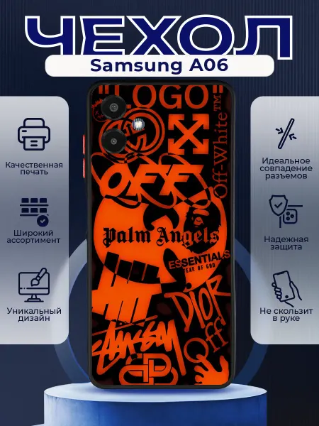 PRINTberries Матовый чехол на SAMSUNG A06 палм энджелс