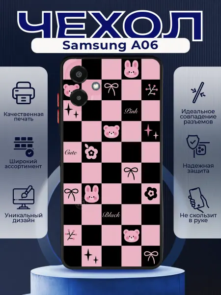 PRINTberries Матовый чехол на SAMSUNG A06 шахматы