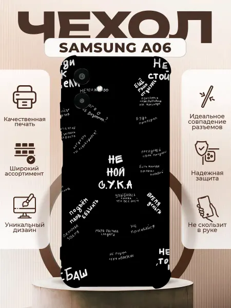 PRINTberries Чехол на Samsung A06 силиконовый с принтом цитаты