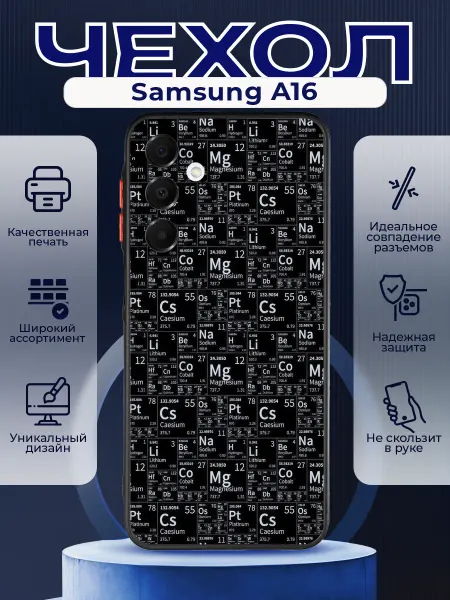 PRINTberries Матовый чехол на SAMSUNG A16 таблица менделеева