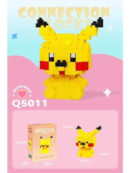 Bricks Конструктор для детей 3D Пикачу малыш