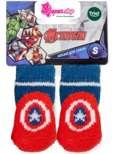 Triol Носки для собак Marvel Капитан Америка, размер S, 2,5*6см