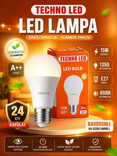 Светодиодная лампа TECHNO LED LED BULB E27 - Лампочки