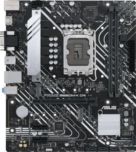 Материнская плата ASUS PRIME B660M-K D4, LGA1700, Micro-ATX