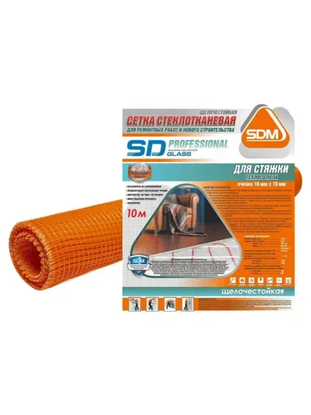 SDM Сетка стеклотканевая SD-GLASS 10х10мм, 1м х 10м 00-00003915