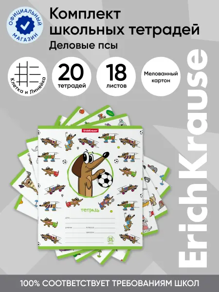 ErichKrause Комплект тетрадей 18 листов, кл лин 20 шт