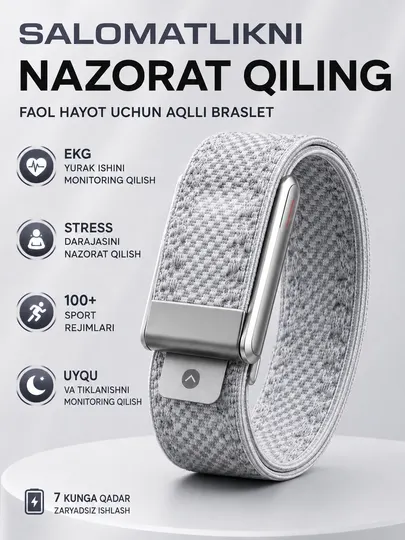 Smart Premium Bracelet – ЭКГ, контроль уровня стресса и более 100 спортивных режимов - Умные часы