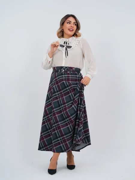 Zatseni_collection Юбка в клетку длинная на весну