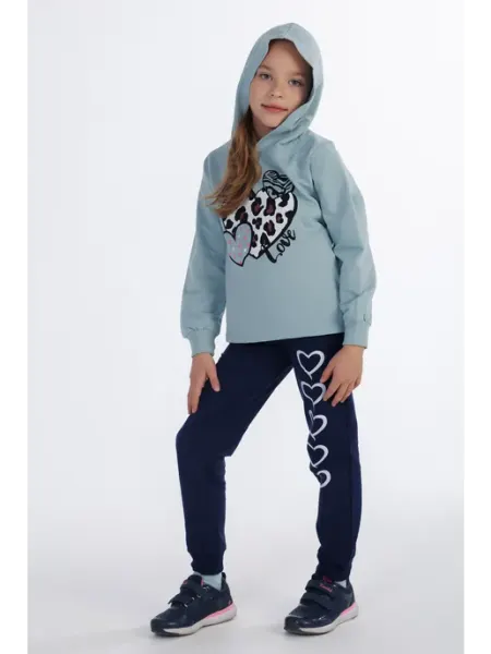 MEMO Kids Спортивный брючный костюм с капюшоном из хлопка в садик