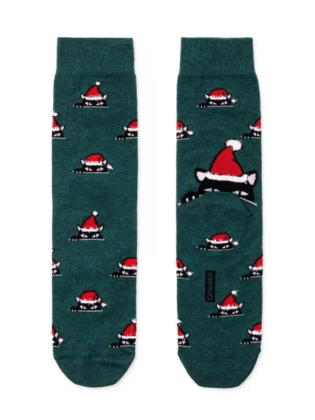 DiWaRi Носки с рисунком Новогодние «Xmas cat»