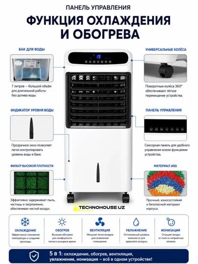 Портативный обогреватель Aura AV701, водяной охладитель, увлажнитель, очиститель