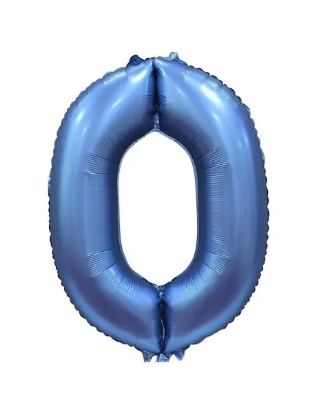 Дон Баллон Шар (34'' 86 см) Цифра, 0, Синий, Сатин, 1 шт. в упак