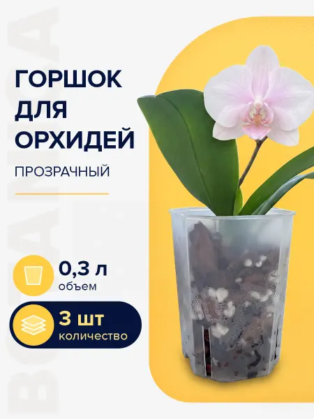 Botanica. Горшки для орхидей прозрачные набор