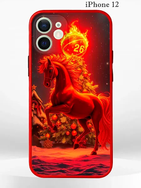PRINTberries Чехол на iPhone 12 с принтом огненная лошадь