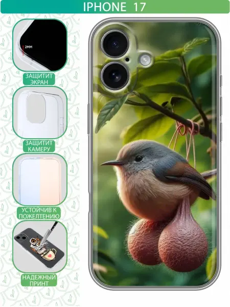 InThisCase Чехол на Iphone 17 с принтом Птица
