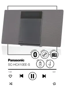 Микросистема Panasonic SC-HC410EE-S с CD, MP3, USB, FM, AUX, Bluetooth