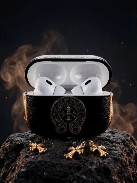 Chrome hearts Чехол на AirPods Pro 2 кейс для наушников аирподс с карабин