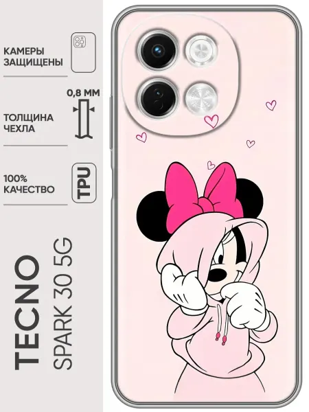 Trendmall Чехол на Tecno Spark 30 5G Минни Маус для девочки