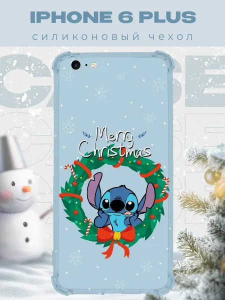 PRINTberries Новогодний чехол для телефона iPhone 6 Plus лило и стич