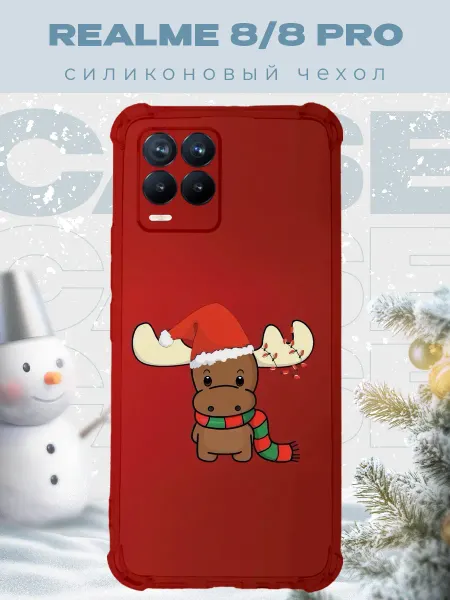 PRINTberries Новогодний чехол для телефона Realme 8 8 Pro олень