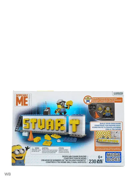 Mega Bloks Конструктор Mega Bloks Мега блокс Табличка для имени "Миньон…